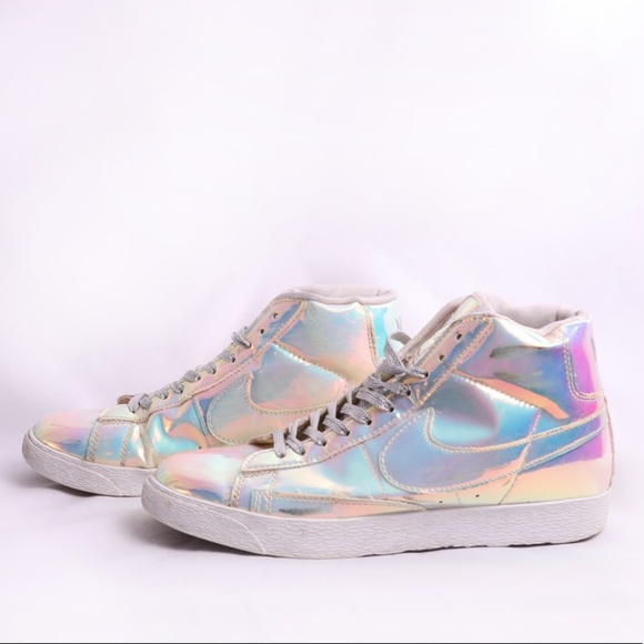Nike Shoes - RARE Nike Wmns  Blazer Iridescent Rainbow Liquid Silver 2014 Us 7